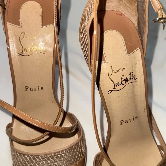 Christian Louboutin Tan Strappy Heels - Picture 4 of 4